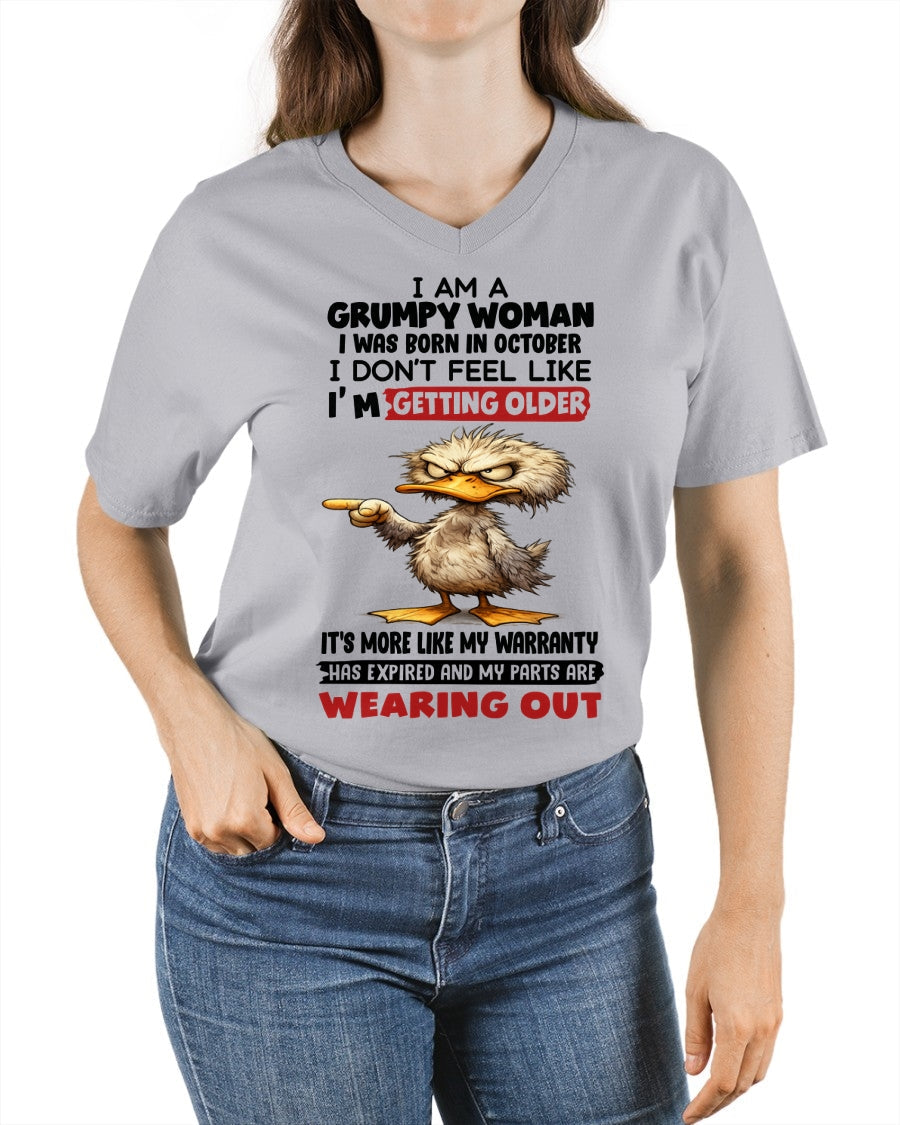 SNOW10 - Funny Grumpy Woman Shirt Born in October – Birthday Gift Idea - FMA (SKU2602-175-10)