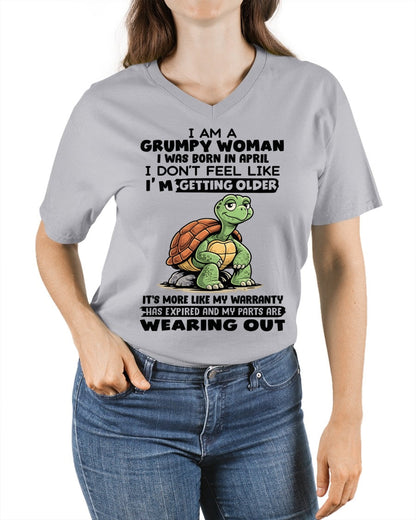 SNOW04 - Funny Grumpy Woman Shirt Born in April – Birthday Gift Idea - FMA (SKU2602-178-04)