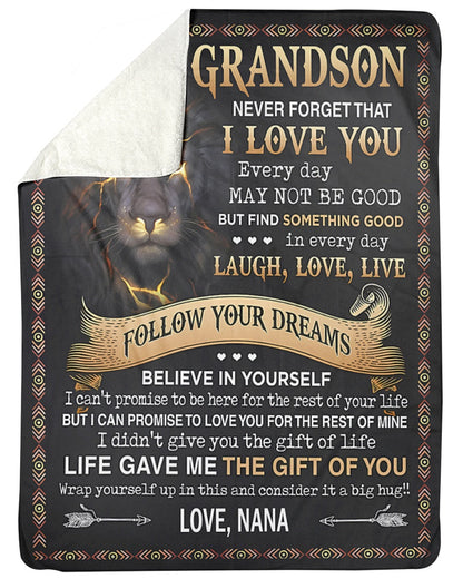 Special Gift For Your Grandson Blanket - From NANA (SKU-CHAU-B08)