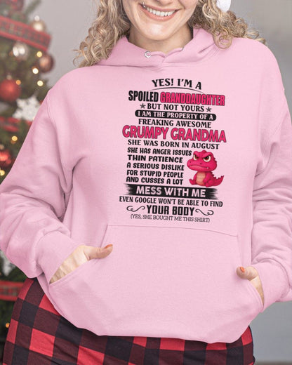 AUGUST - YES, I'M A SPOILED GRANDDAUGHTER - GIFT FROM GRANDMA - snow08 (SKU09-96-08)