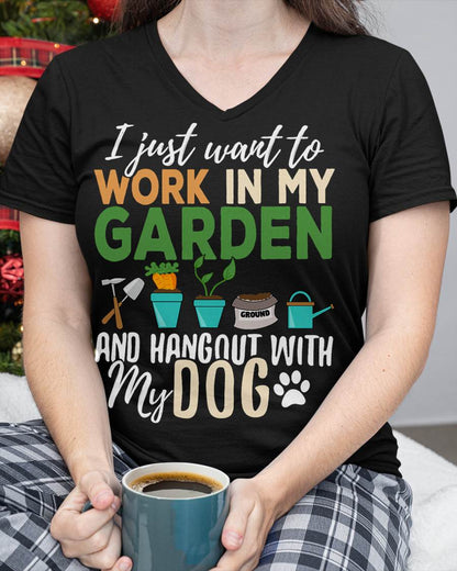 Gardening T-Shirt Dog Lover Gardener Garden Pet Gift Plants T-Shirt