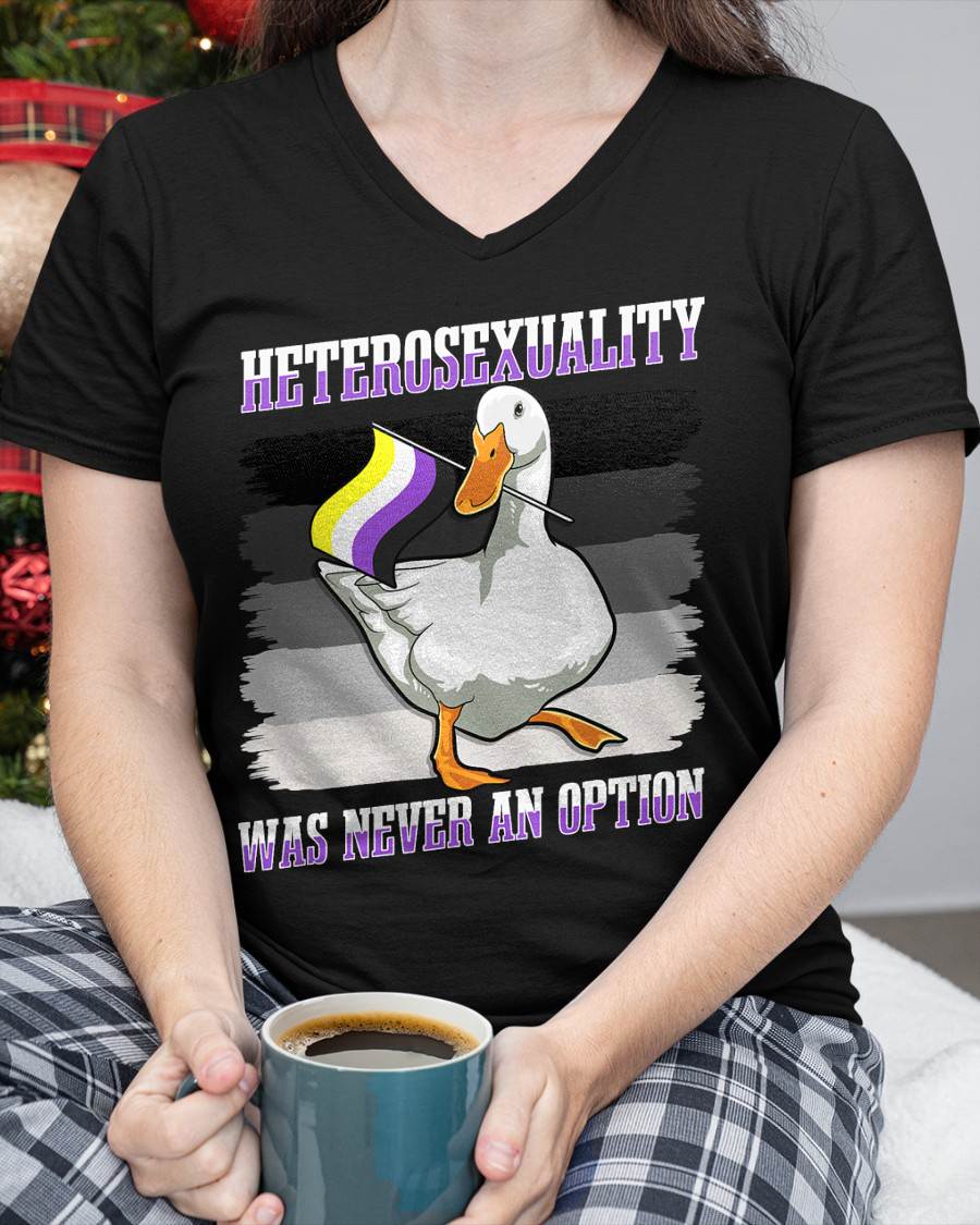 Funny Duck Meme Nonbinary Flag Genderqueer Pride Enby Goose T-Shirt