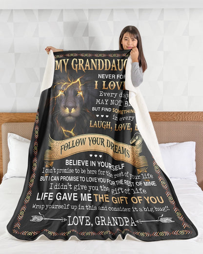 Special Gift For Your Granddaughter Blanket - From Grandpa (SKUB09-44)