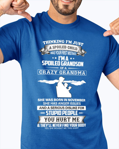 Spoiled by Grandma Shirt November Edition – From Grandma to Grandson snow11 (SKU-GMS2-11)