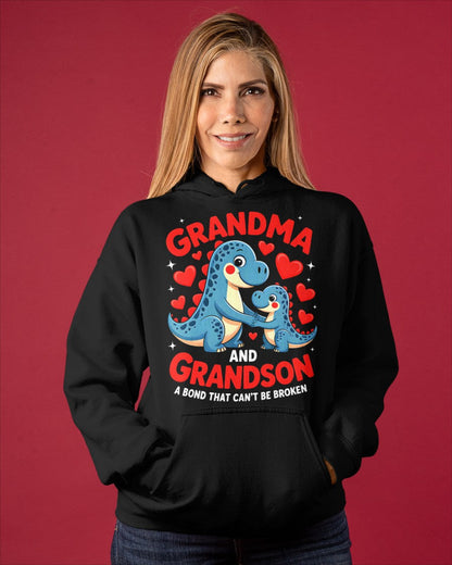 GRANDMA AND GRANDSON A BOND THAT CAN'T BE BROKEN DINOSAUR UNISEX T-SHIRT snow00 (SKU-GMS3)