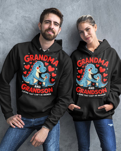 GRANDMA AND GRANDSON A BOND THAT CAN'T BE BROKEN DINOSAUR UNISEX T-SHIRT snow00 (SKU-GMS3)