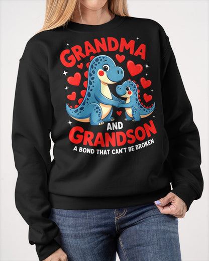 GRANDMA AND GRANDSON A BOND THAT CAN'T BE BROKEN DINOSAUR UNISEX T-SHIRT snow00 (SKU-GMS3)