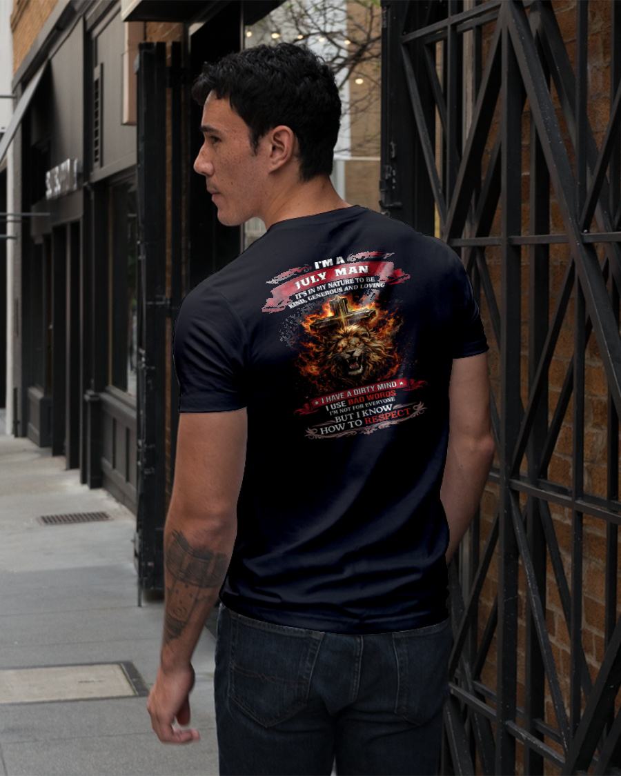 JULY - KIND AND LOVING ARE MY NATURE - PREMIUM DTG PRINT BIRTHDAY T-SHIRT FOR MEN - SNOW07 (SKU26T-01-31-07)