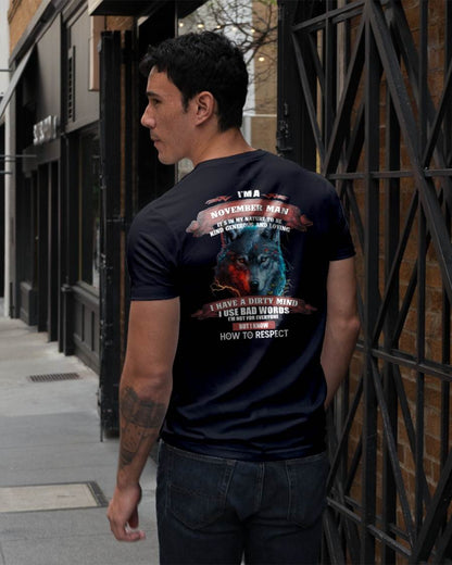 NOVEMBER - KNOW HOW TO RESPECT - BIRTHDAY T-SHIRT FOR MEN - SNOW11 (SKU12-162-11)