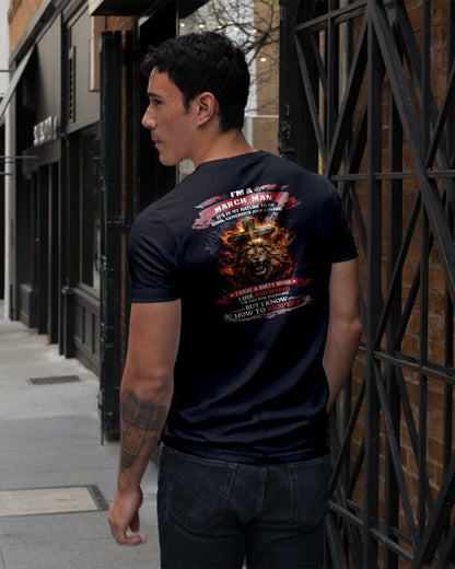 MARCH - KIND AND LOVING ARE MY NATURE - PREMIUM DTG PRINT BIRTHDAY T-SHIRT FOR MEN - SNOW03 (SKU26T-01-31-03)