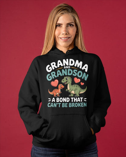GRANDMA AND GRANDSON A BOND THAT CAN'T BE BROKEN DINOSAUR UNISEX T-SHIRT - snow00 (SKU-GMS5)