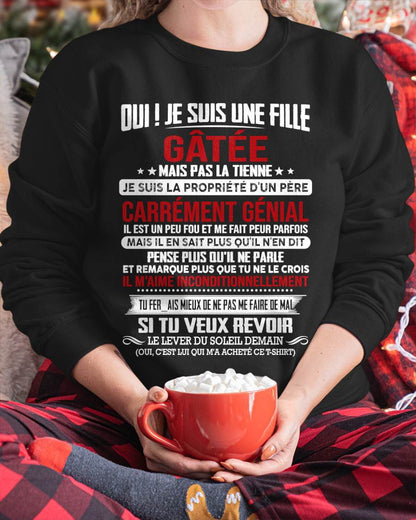 JANVIER, OUI ! JE SUIS UNE FILLE GÂTÉE - GIFT T SHIRT FROM DAD TO DAUGHTER - SNOW FR01 (SKU2606-247-01)