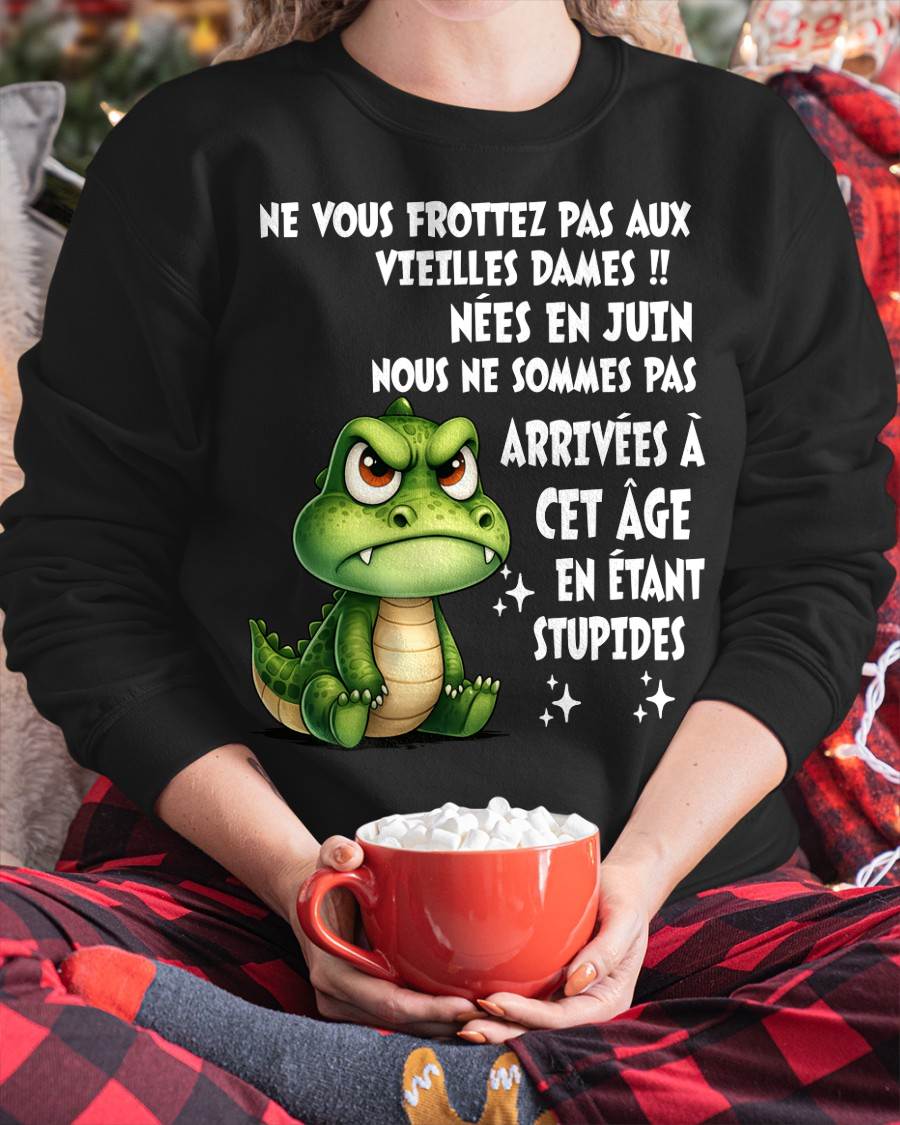 JUIN SHIRT NE VOUS FROTTEZ PAS AUX VIEILLES DAMES - SNOW06 (SKU2605-124-06)