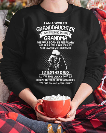 FEBRUARY, I HAVE A FREAKING AWESOME GRANDMA - GIFT T SHIRT FROM GRANDMA TO GRANDDAUGHTER - SNOW02 (SKU2604-215-02)