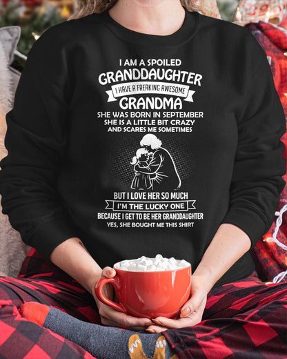 SEPTEMBER, I HAVE A FREAKING AWESOME GRANDMA - GIFT T SHIRT FROM GRANDMA TO GRANDDAUGHTER - SNOW09 (SKU2604-215-09)