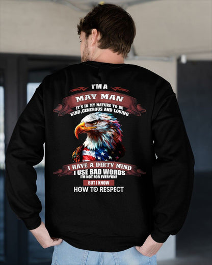 MAY - KNOW HOW TO RESPECT - BIRTHDAY T-SHIRT FOR MEN - SNOW05 (SKU12-311-05)