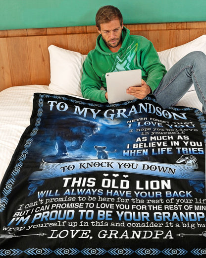 Special Gift For Your Grandson Blanket - From Grandpa (SKUB12-138)