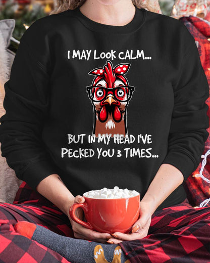 Chicken with Bandana Headband Glasses Funny for Women Girls T-Shirt