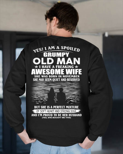 NOVEMBER, I HAVE A FREAKING AWESOME WIFE – Gift T Shirt From Wife For Husband – SNOW MALE11 (SKU2602-24-11)