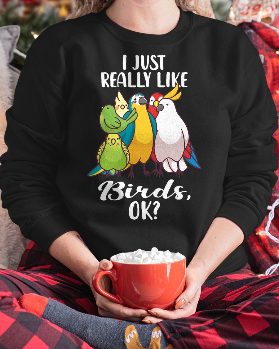 I Just Really Like Birds Parrot Cockatoo Budgerigar T-Shirt