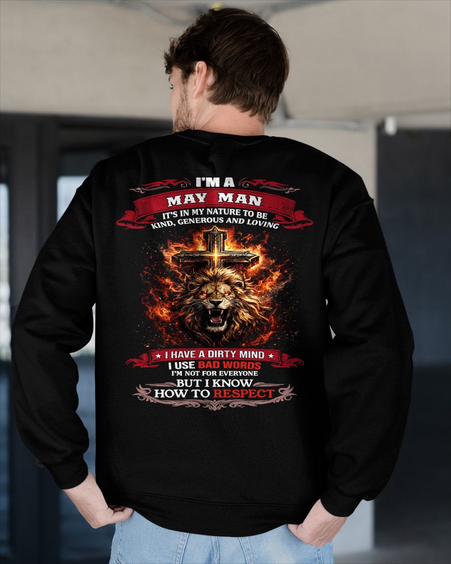 MAY - KIND AND LOVING ARE MY NATURE - PREMIUM DTG PRINT BIRTHDAY T-SHIRT FOR MEN - SNOW05 (SKU26T-01-31-05)