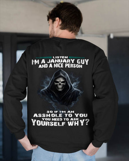 JANUARY, LISTEN I’M A JANUARY GUY AND A NICE PERSON - SNOW MALE01 (SKU26T-01269-01)