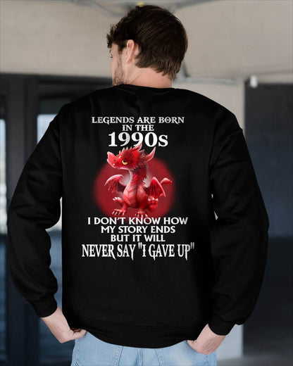 1990s - NEVER SAY GIVE UP - BIRTHDAY T-SHIRT FOR MEN - SNOW00 (SKU12-163-1990)