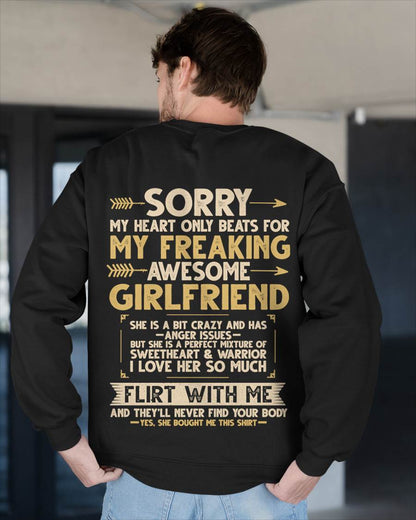 SORRY MY HEART ONLY BEATS FOR MY GIRLFRIEND – GIFT T SHIRT FROM WIFE FOR HUSBAND – SNOW MALE00 (SKU2602-23-00)