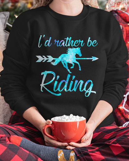 Horse Rider Shirt Girls I'd Rather BE Riding Horses Gift T-Shirt