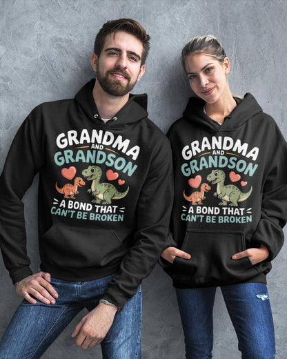 GRANDMA AND GRANDSON A BOND THAT CAN'T BE BROKEN DINOSAUR UNISEX T-SHIRT - snow00 (SKU-GMS5)