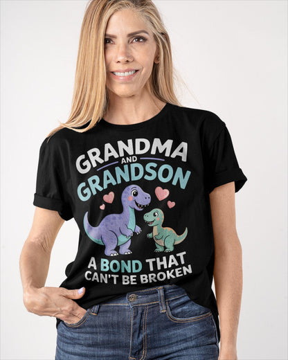 GRANDMA AND GRANDSON A BOND THAT CAN'T BE BROKEN DINOSAUR UNISEX T-SHIRT snow00 (SKU-GMS4)