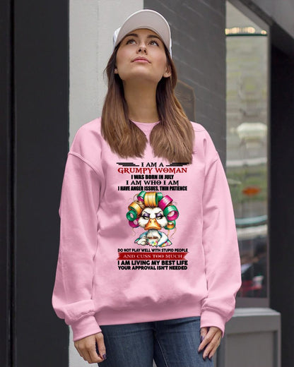 JULY - GRUMPY WOMAN - BIRTHDAY SHIRT FOR WOMEN - SNOW07 (SKU26T-01-22-07)