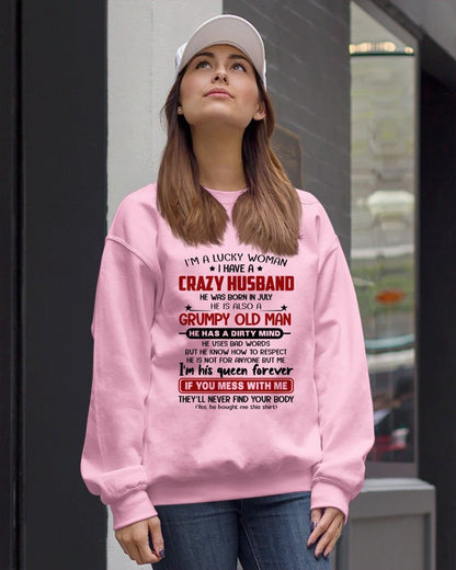 JULY - TO MY WIFE - I'M A LUCKY WOMAN - GIFT FROM HUSBAND - SNOW07 (SKU12-282-07)