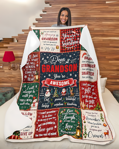 Special Gift For Your Grandson Blanket - From Grandma (SKU2607-231)