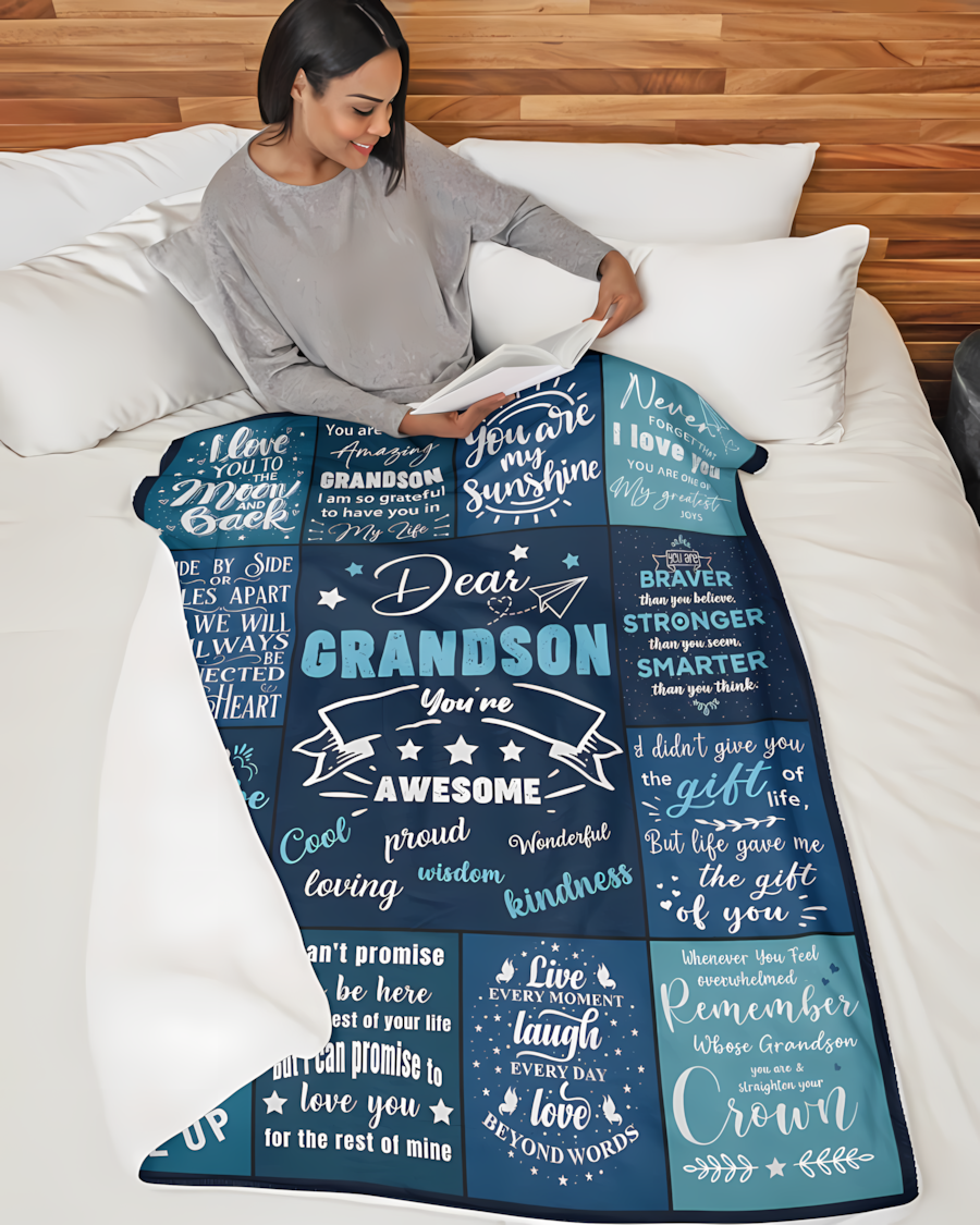 Special Gift For Your Grandson Blanket - From Grandma (SKU2607-228)