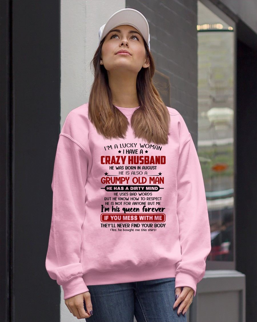 AUGUST - TO MY WIFE - I'M A LUCKY WOMAN - GIFT FROM HUSBAND - SNOW08 (SKU12-282-08)