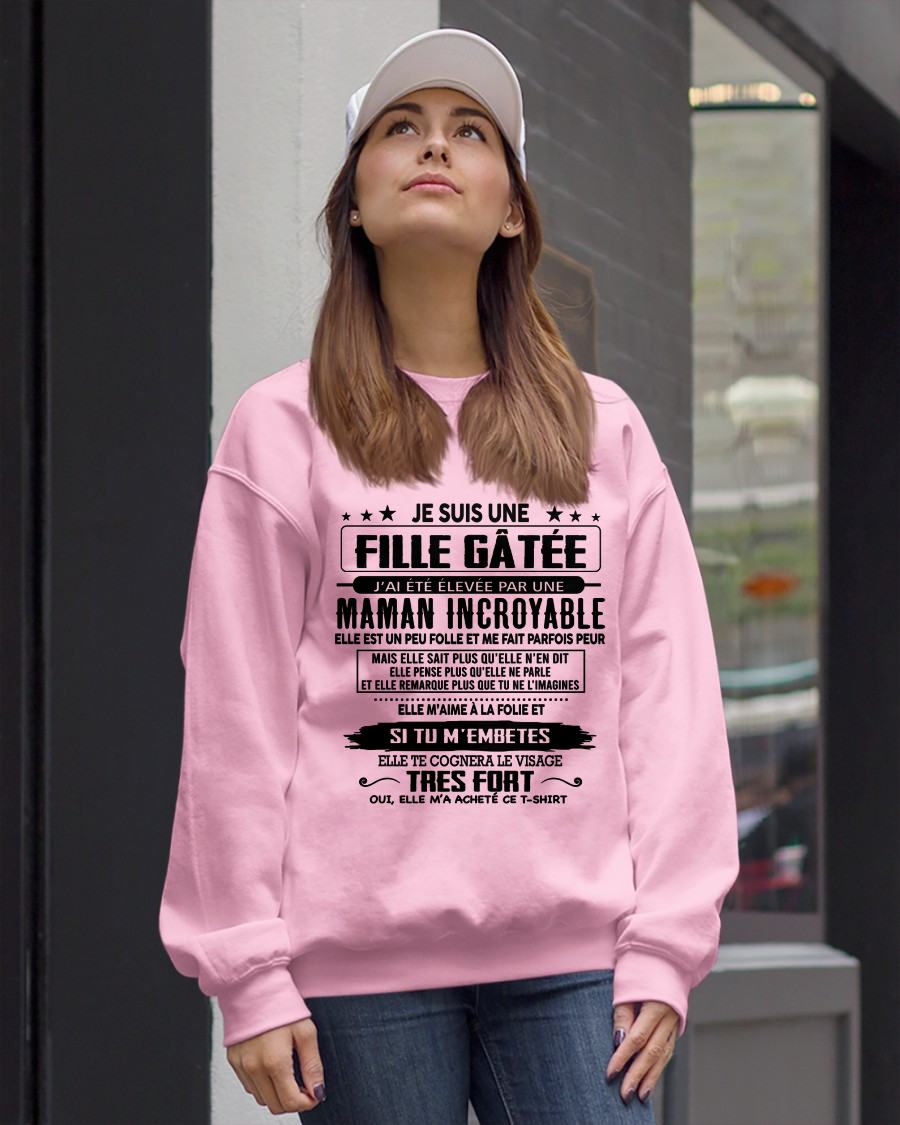 T-SHIRT JE SUIS UNE FILLE CHANCEUSE – CADEAU TOUCHANT DE MAMAN INCROYABLE - fr00 / SNOW00 (SKU26T-0190-00)