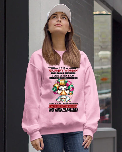 SEPTEMBER - GRUMPY WOMAN - BIRTHDAY SHIRT FOR WOMEN - FMA / SNOW09 (SKU26T-01-22-09)