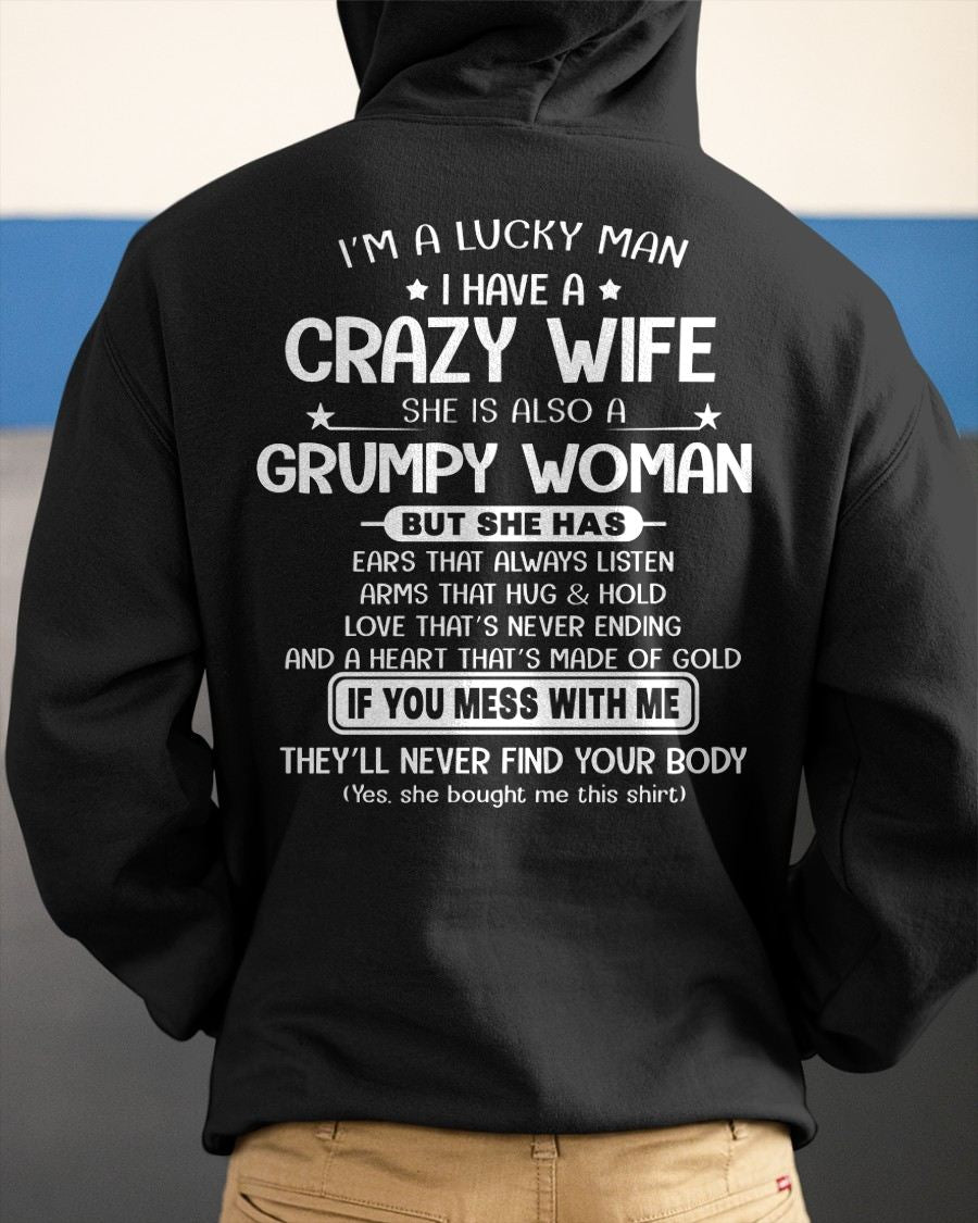 LUCKY MAN OF A GRUMPY WIFE  - GIFT FROM WIFE - SNOW00 (SKU12-277-00)