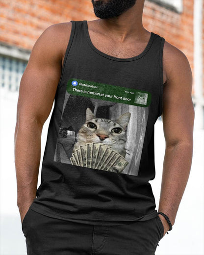 There is Motion at Your Front Door Funny Cat Motion Meme T-Shirt