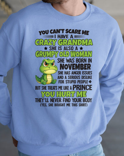 NOVEMBER - YOU CAN'T SCARE ME - FOR GRANDSON - GIFT FROM GRANDMA - snow11 (SKU09-85-11)