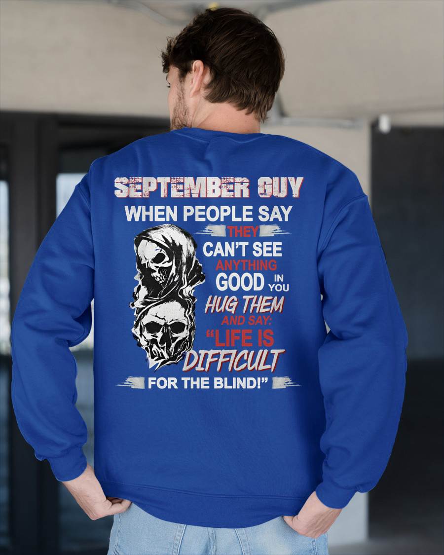 SEPTEMBER -  HUG THEM AND SAY... - BIRTHDAY T-SHIRT FOR MEN - SNOW09 (SKU12-253-09)