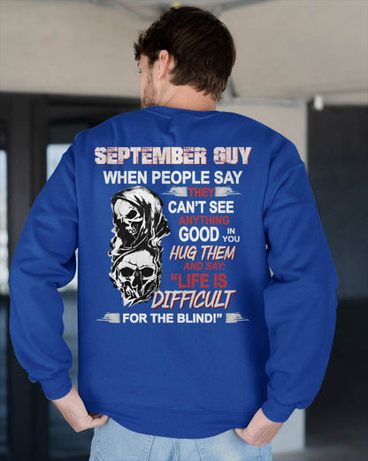 SEPTEMBER -  HUG THEM AND SAY... - BIRTHDAY T-SHIRT FOR MEN - SNOW09 (SKU12-253-09)