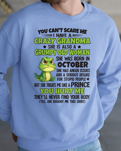 OCTOBER - YOU CAN'T SCARE ME - FOR GRANDSON - GIFT FROM GRANDMA - snow10 (SKU09-85-10)