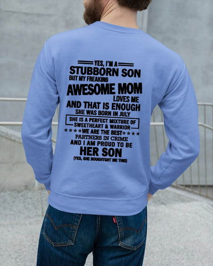 JULY, WE ARE THE BEST PARTNERS IN CRIME - GIFT SHIRT FROM MOM TO SON - SNOW07 (SKU2603-189-07)