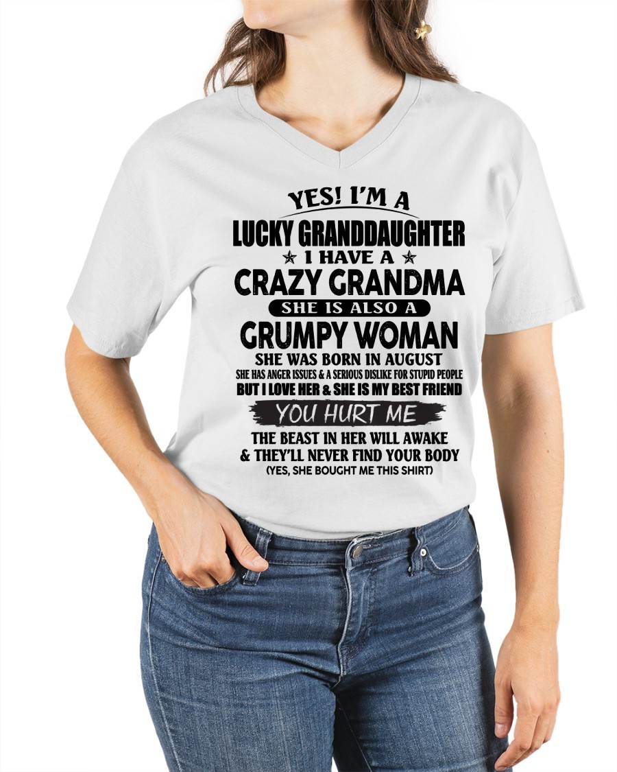 AUGUST - LUCKY GRANDDAUGHTER OF CRAZY GRANDMA - PERFECT GIFT FROM GRANDMA - snow08 (SKU12-146-08)