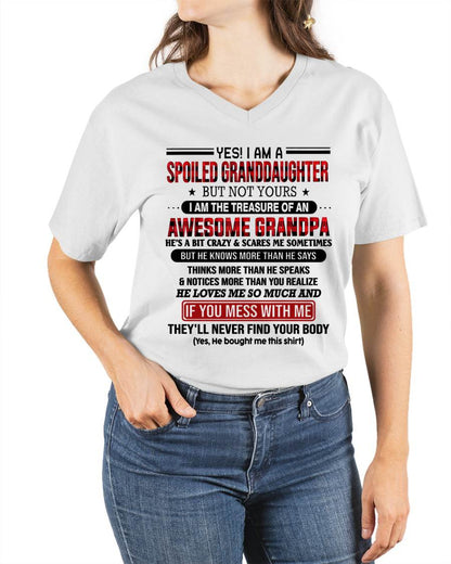 YES! I'M A SPOILED GRANDDAUGHTER - GIFT FROM GRANDPA - snow00 (SKU26T-01317-00)