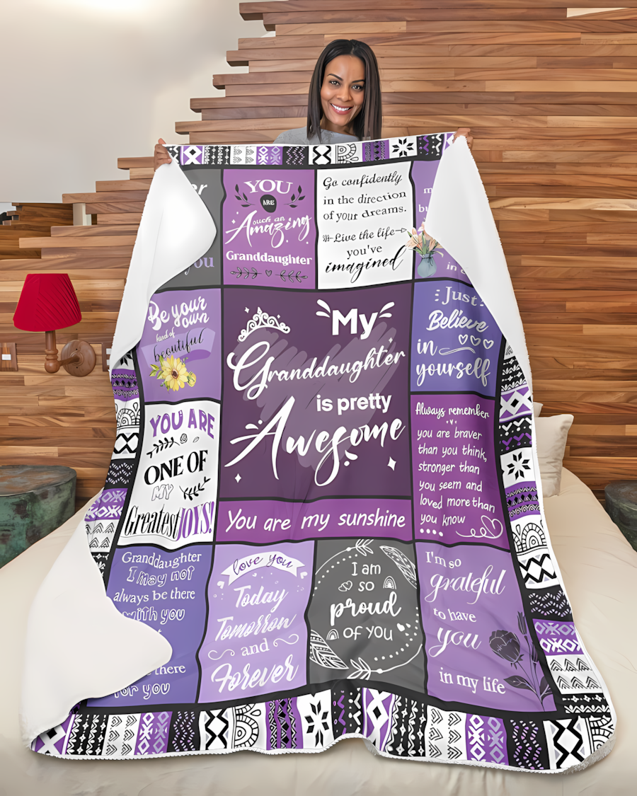 Special Gift For Your Granddaugher Blanket - From Grandma (SKUB11-BLK-03)