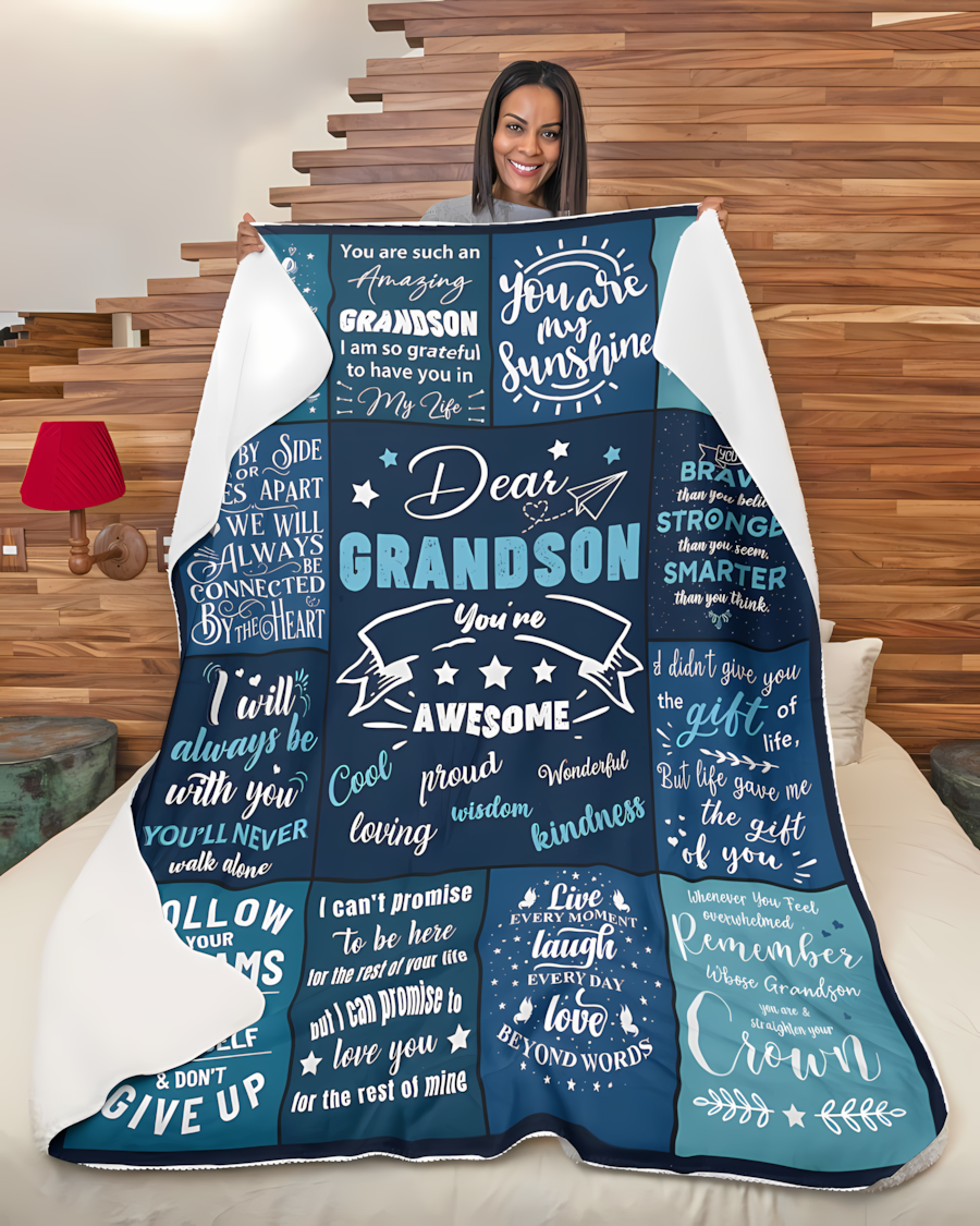 Special Gift For Your Grandson Blanket - From Grandma (SKU2607-228)