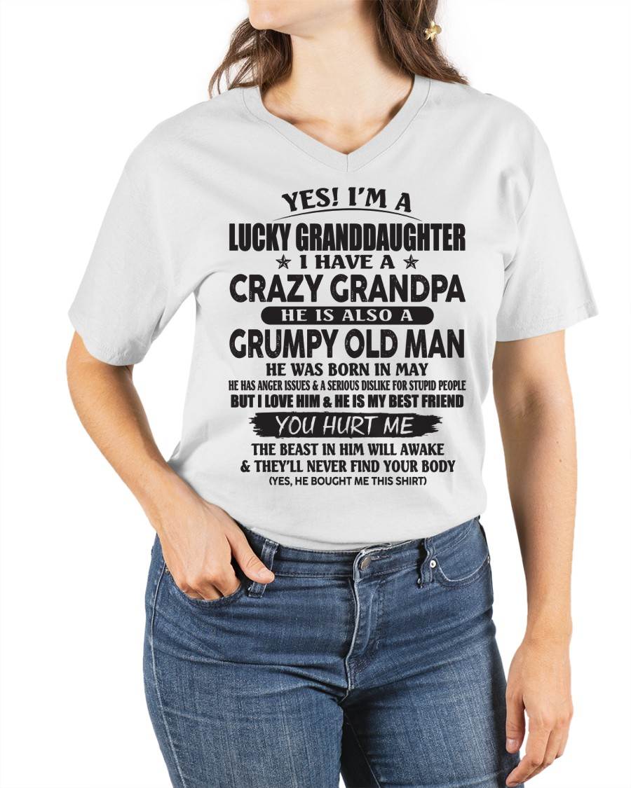 MAY - LUCKY GRANDDAUGHTER OF CRAZY GRANDPA - PERFECT GIFT FOR YOUR GRANDDAUGHTER FROM GRANDPA - SNOW05 (SKU10-150-05)